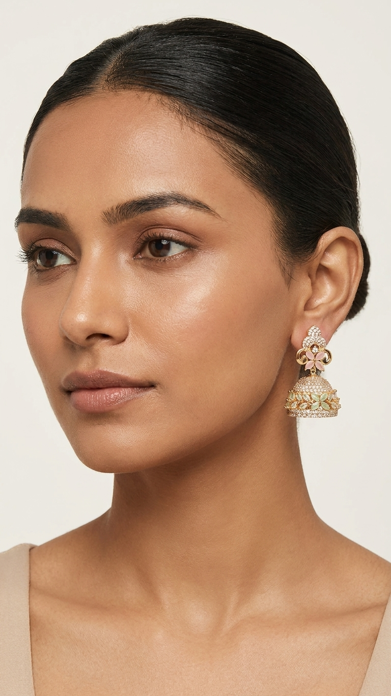Model wearing Ejewels jhumka